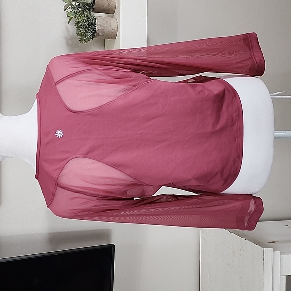 Athleta Pacer Mesh Long Sleeve Active Workout Top - Picture 9 of 10